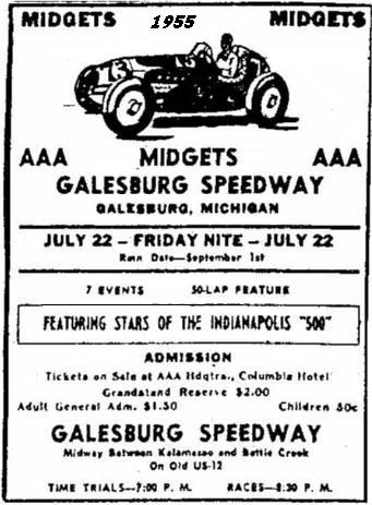 Galesburg Speedway - GALESBURG MIDGETS 1955 FROM JERRY
